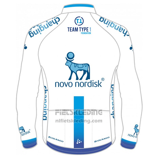 2017 Fietskleding Novo Nordisk Wit Lange Mouwen en Koersbroek